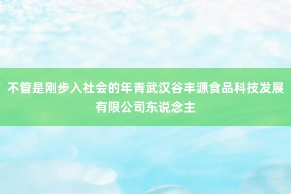 不管是刚步入社会的年青武汉谷丰源食品科技发展有限公司东说念主
